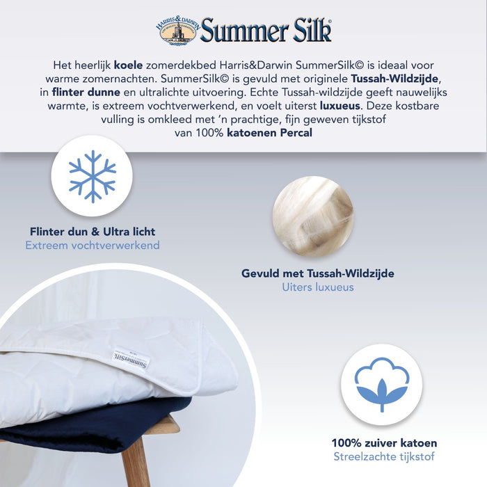 H&D Summer Silk Koel natuur zijde Zomer dekbed 240x220cm