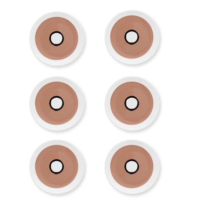 vtwonen Petit Four Bordjes - Circles - Roze - Set van 6
