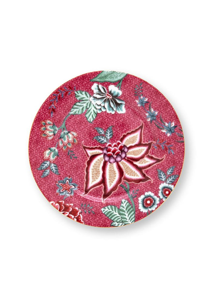 Pip Studio Borden - Flower Festival Donker Roze - Ø 17cm - Set van 4