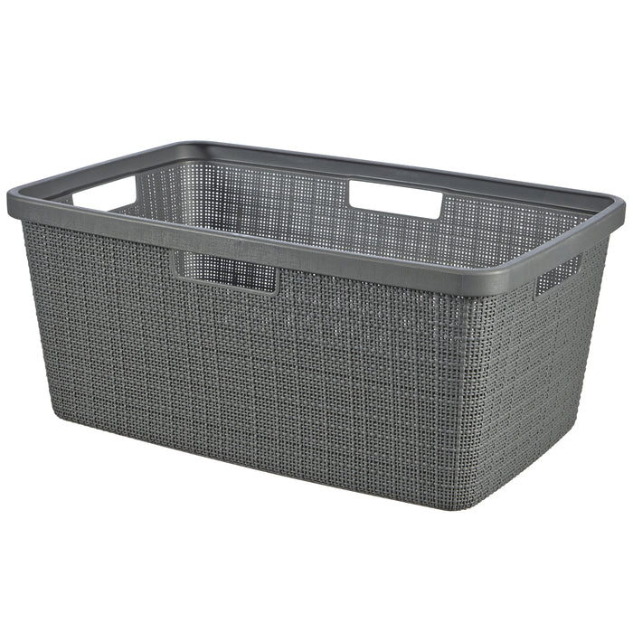 Curver Jute Wasmand 46L - 2 stuks - Donkergrijs