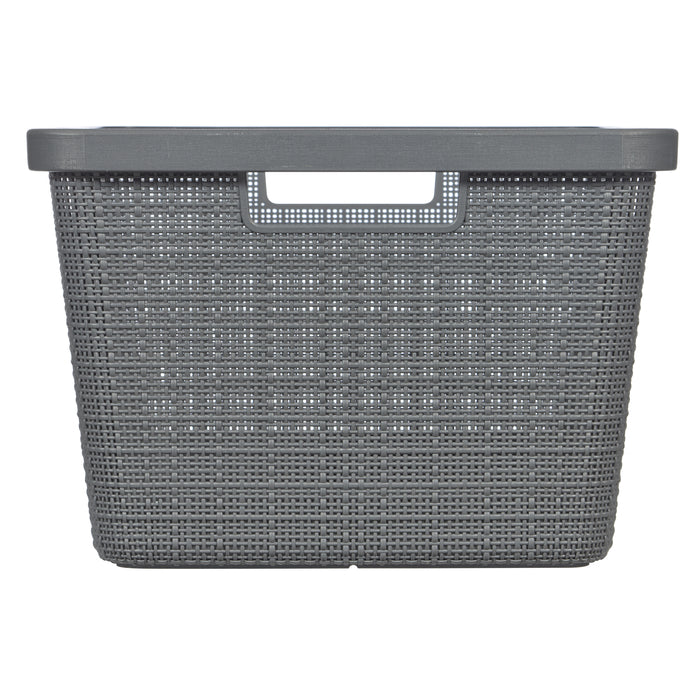 Curver Jute Wasmand 46L - 2 stuks - Donkergrijs