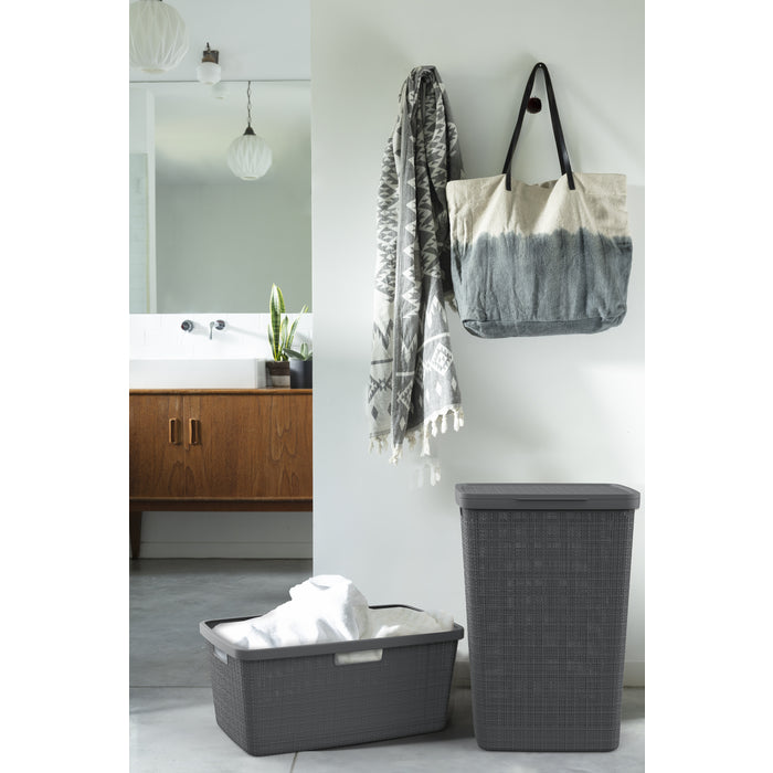 Curver Jute Wasmand 46L - 2 stuks - Donkergrijs
