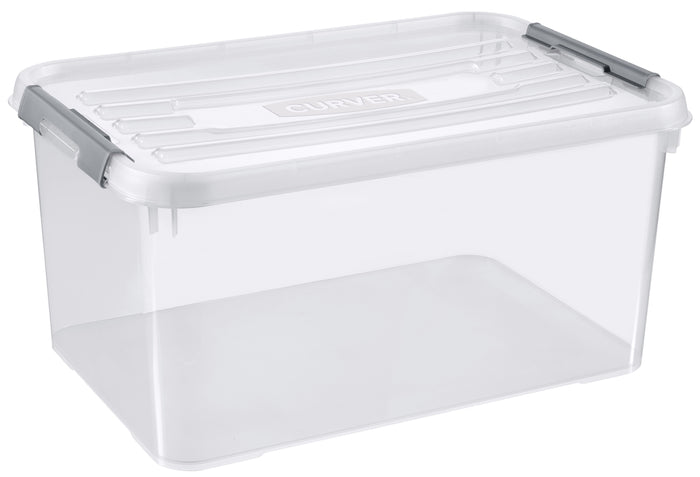 Curver Handy+ Opbergbox - 50L - 3 stuks - Transparant met deksel
