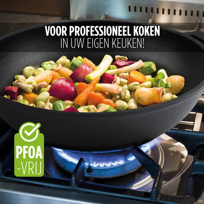 Rosmarino Black Line Wokpan - Wokpan inductie - 30 cm