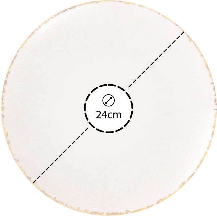 Hazel & Bos Juntos Artesanal ontbijtbord - 24 cm - 6 stuks - porselein