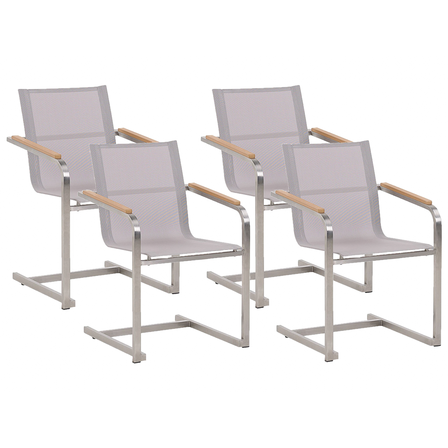 Beliani - COSOLETO - Tuinstoel set van 4 - Beige - Polyester