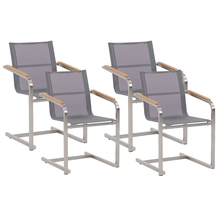 Beliani - COSOLETO - Tuinstoel set van 4 - Grijs - Polyester