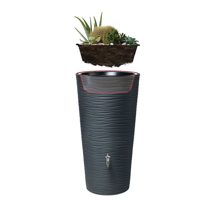 Garantia - Regenton Nature 2 in 1 - 210 liter - Antraciet