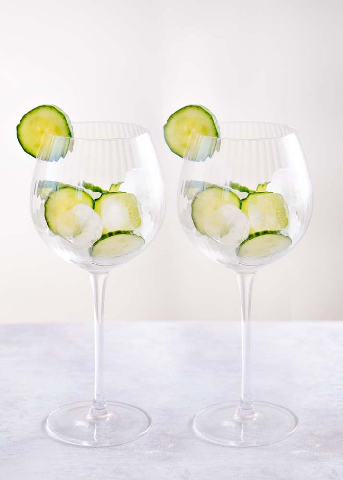Ballonglazen  - Set van 2 - Gin Tonic - 550ml - Geribbeld | BarCraft