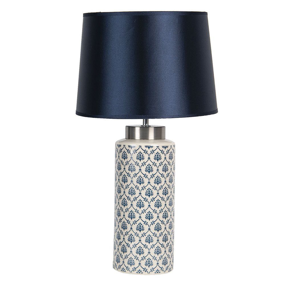 Clayre & Eef Tafellamp  Ø 28x51 cm E27|max 1x60W Blauw Keramiek Rond