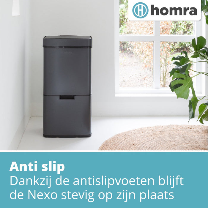 Homra NEXO Prullenbak met Sensor - 3 vakken – 72L - Grijs