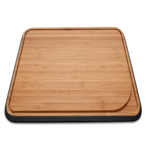 Pebbly - Snijplank met Sapgeul, Bamboe, Zwart, 40.5 x 33 cm -
