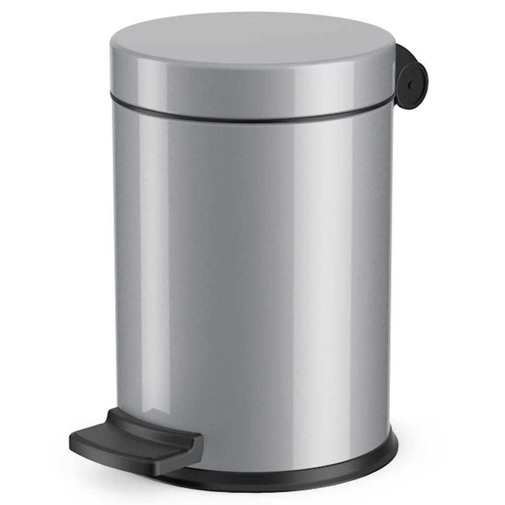 Hailo Pedaalemmer Solid S 4 L zilverkleurig