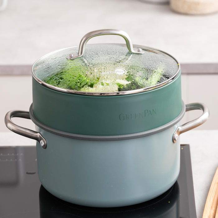 GreenPan Steamy Stoominzet  Ø 24 cm - Groen