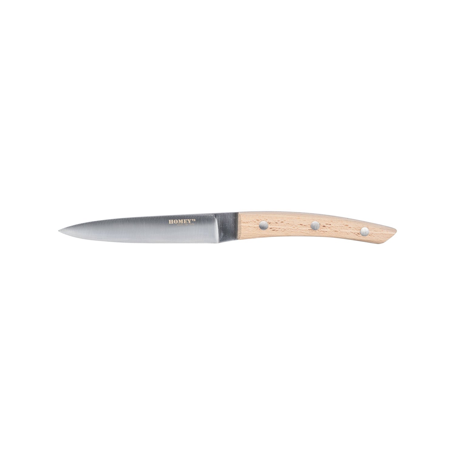 Homey's Bokträ universeel keukenmes - 11cm - RVS|beukenhout - doos