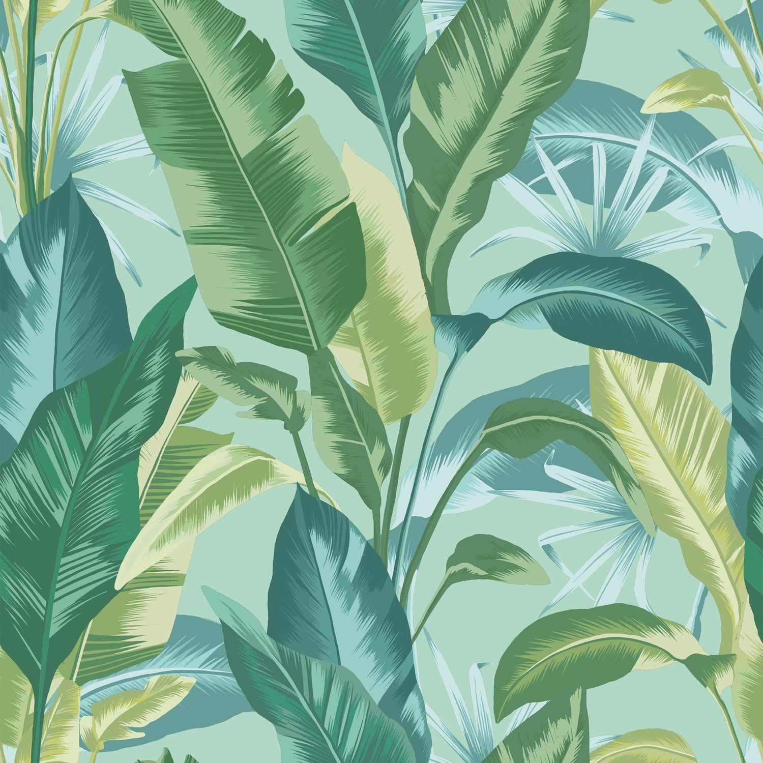 Envy vliesbehang Leaf It Out Twilight blauw|groen 10mx52 cm
