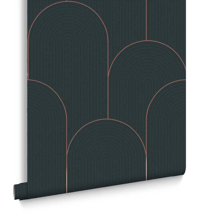 Graham & Brown vliesbehang Lancet Green & Gold groen