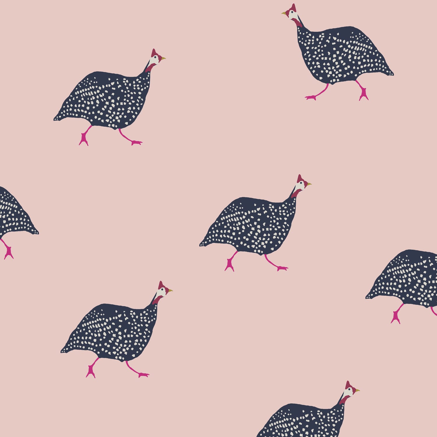 Joules vliesbehang Guinea Fowl Blush