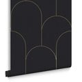 Graham & Brown vliesbehang Lancet Black & Gold zwart