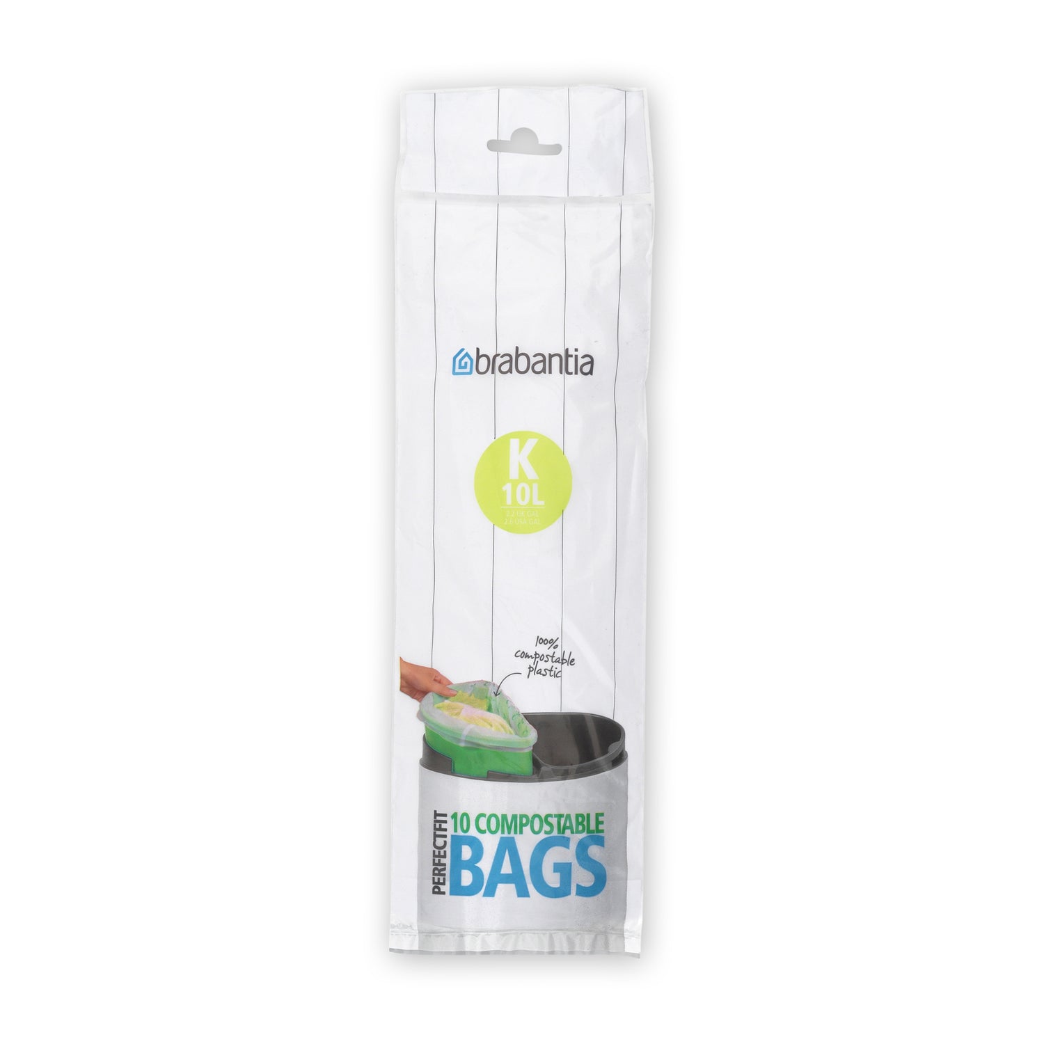 Brabantia Type K PerfectFit Composteerbare Afvalzak 10 Liter - 10 zakken