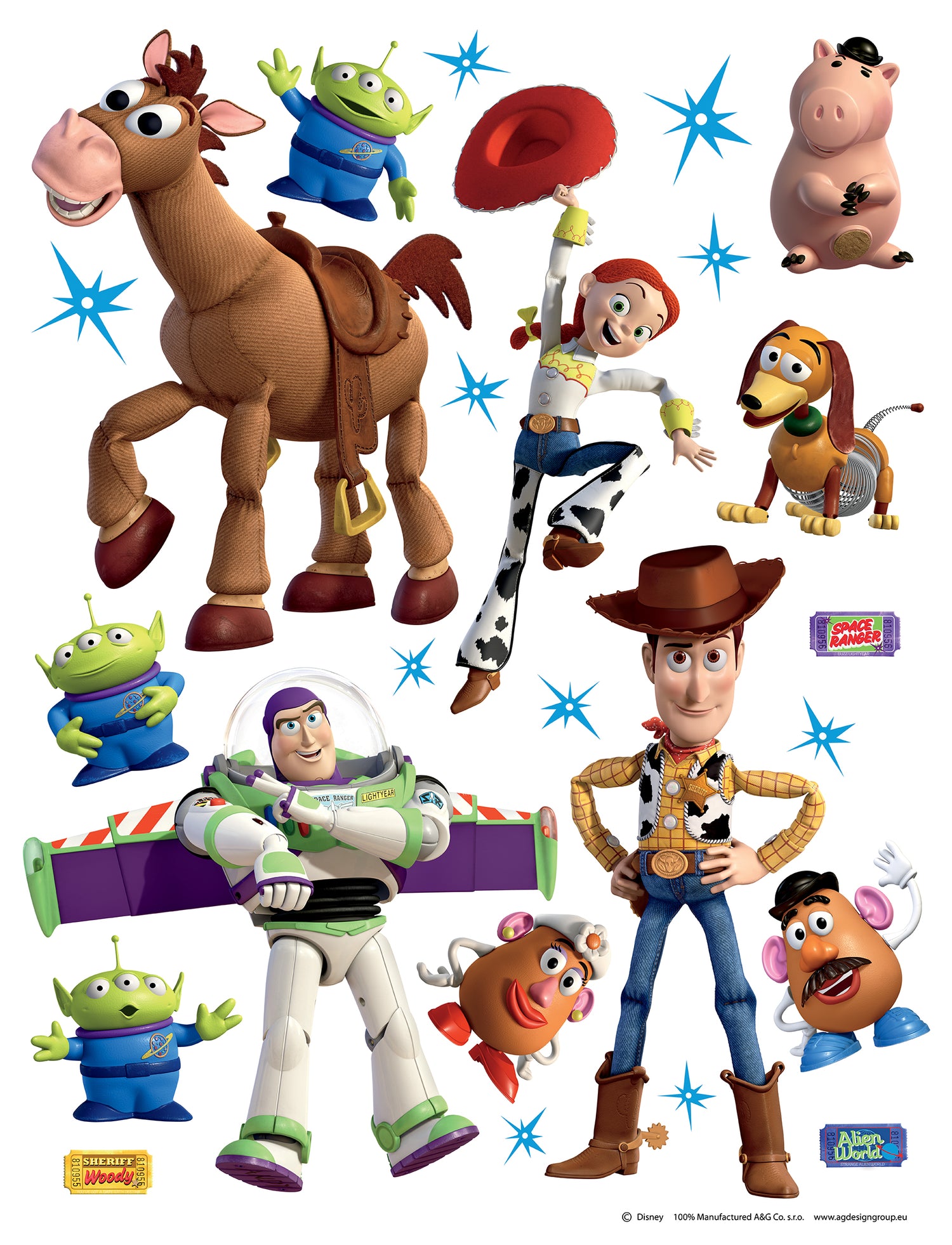 Disney muursticker Toy Story bruin, wit en paars - 65 x 85 cm - 600139