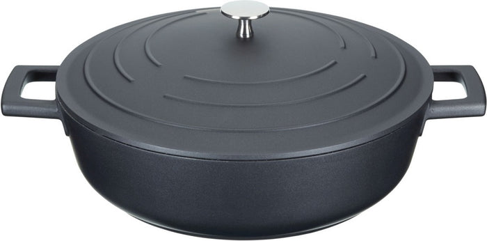 Braadpan Laag - 28cm, 4 Liter  - Gietaluminium - MasterClass