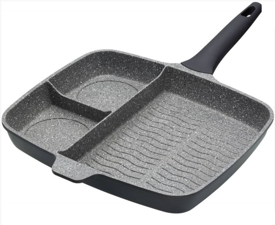 Gietaluminium Grillpan met 3 vakken - MasterClass
