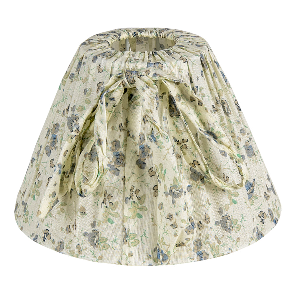 Clayre & Eef Lampenkap  Ø 22x15 cm Beige Groen Textiel Rond Bloemen