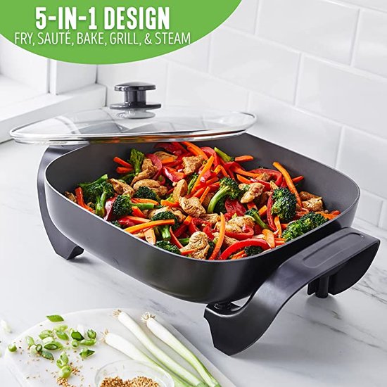 Royalty Line Elektrische Hapjespan - Pan - 8 Liter - 1500W - Zwart