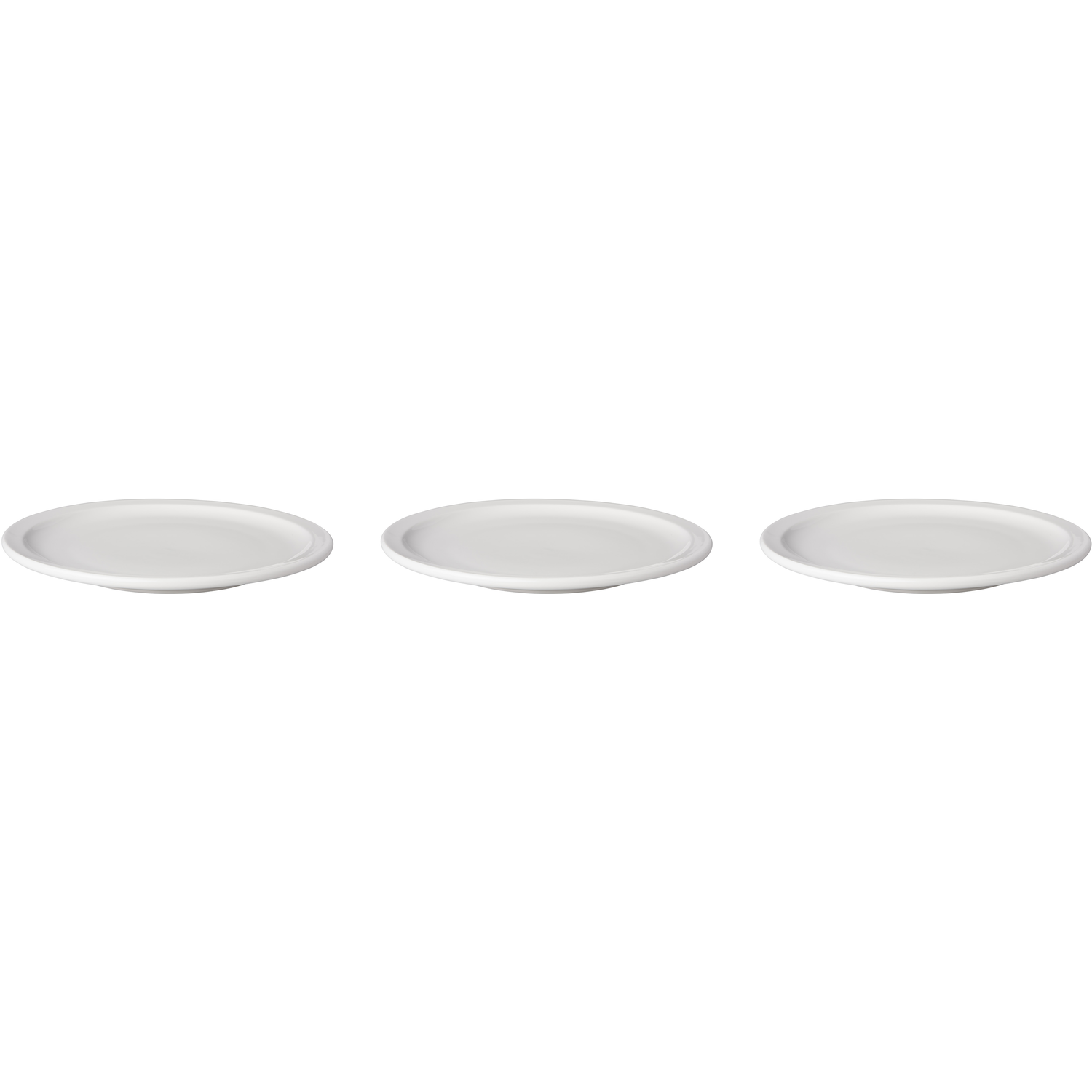 Mammoet Bord smalle rand Budgetline 24 cm Wit Porselein 3 stuks