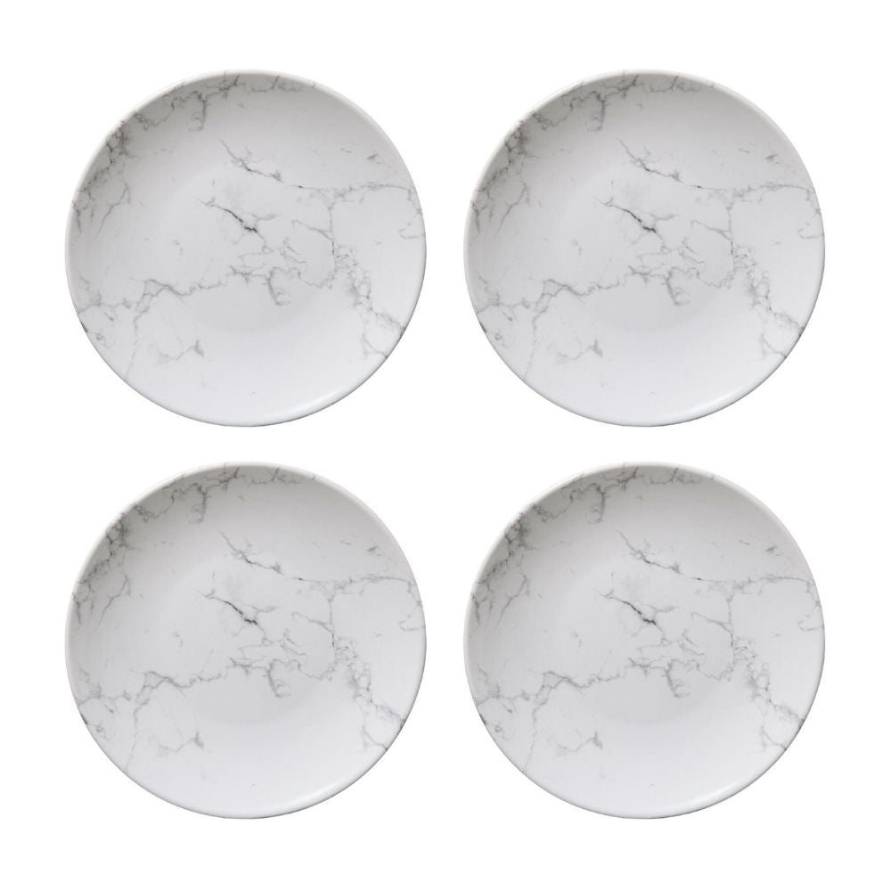 OTIX Gebaksbordjes Taart 4 stuks Wit 19cm Marmer