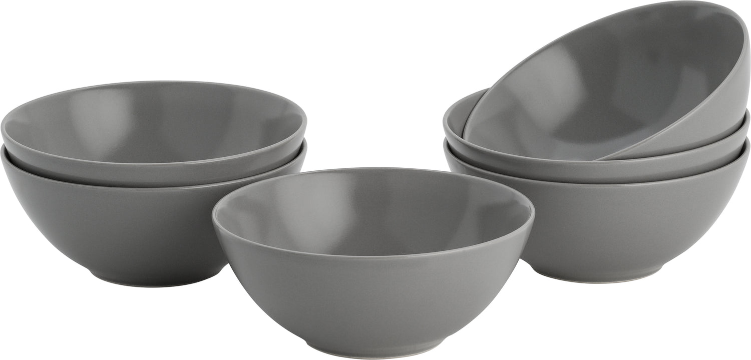 Lite-Body Kom Hermes - 500ml - set van 6 - Grijs mat