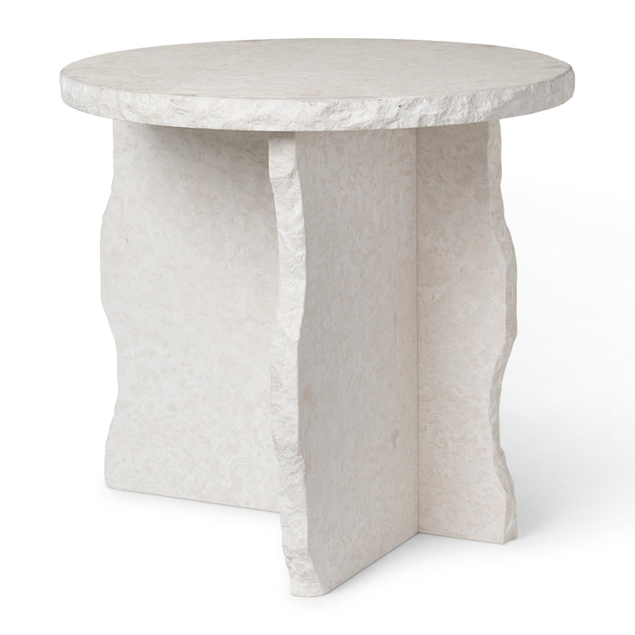 ferm LIVING Mineral Sculptural Bijzettafel - Bianco Curia