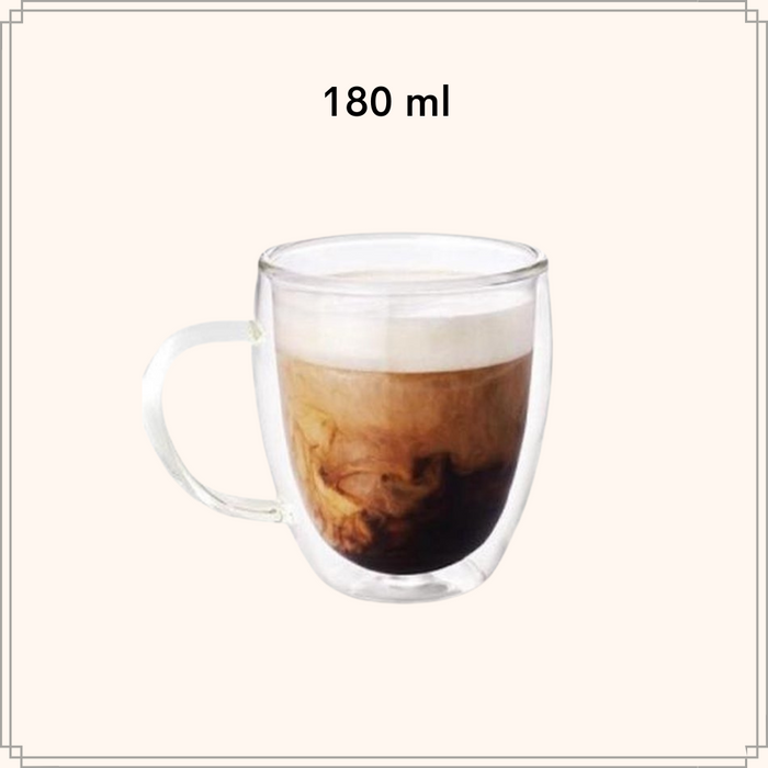 OTIX Dubbelwandige Glazen Koffietassen Koffieglazen Met Oor 6 stuks...