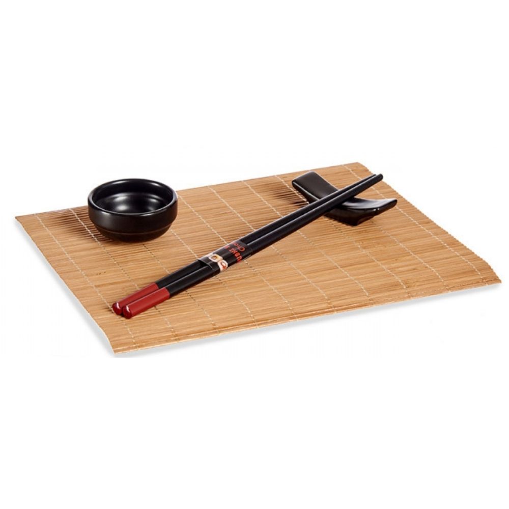 Orange85 Sushi Servies Set 8 delig Keramiek Bamboe Zwart 2 Personen