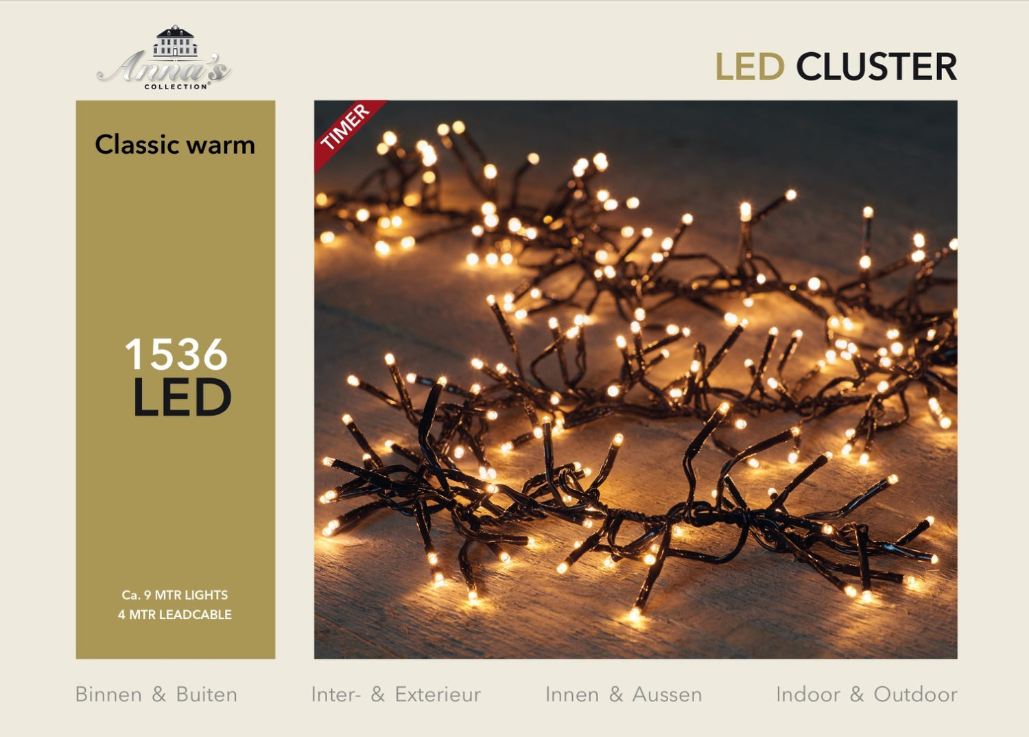 Anna's Collection Led classic cluster lights 1536l|9m - 4m
