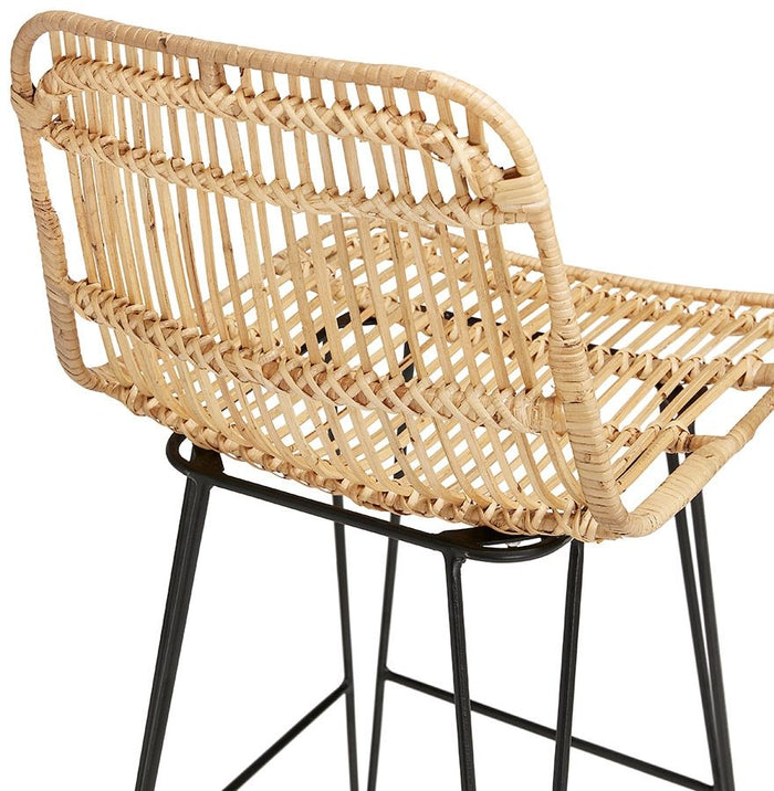 24Designs Vallarta Barkruk - Zithoogte 75 Cm - Rotan