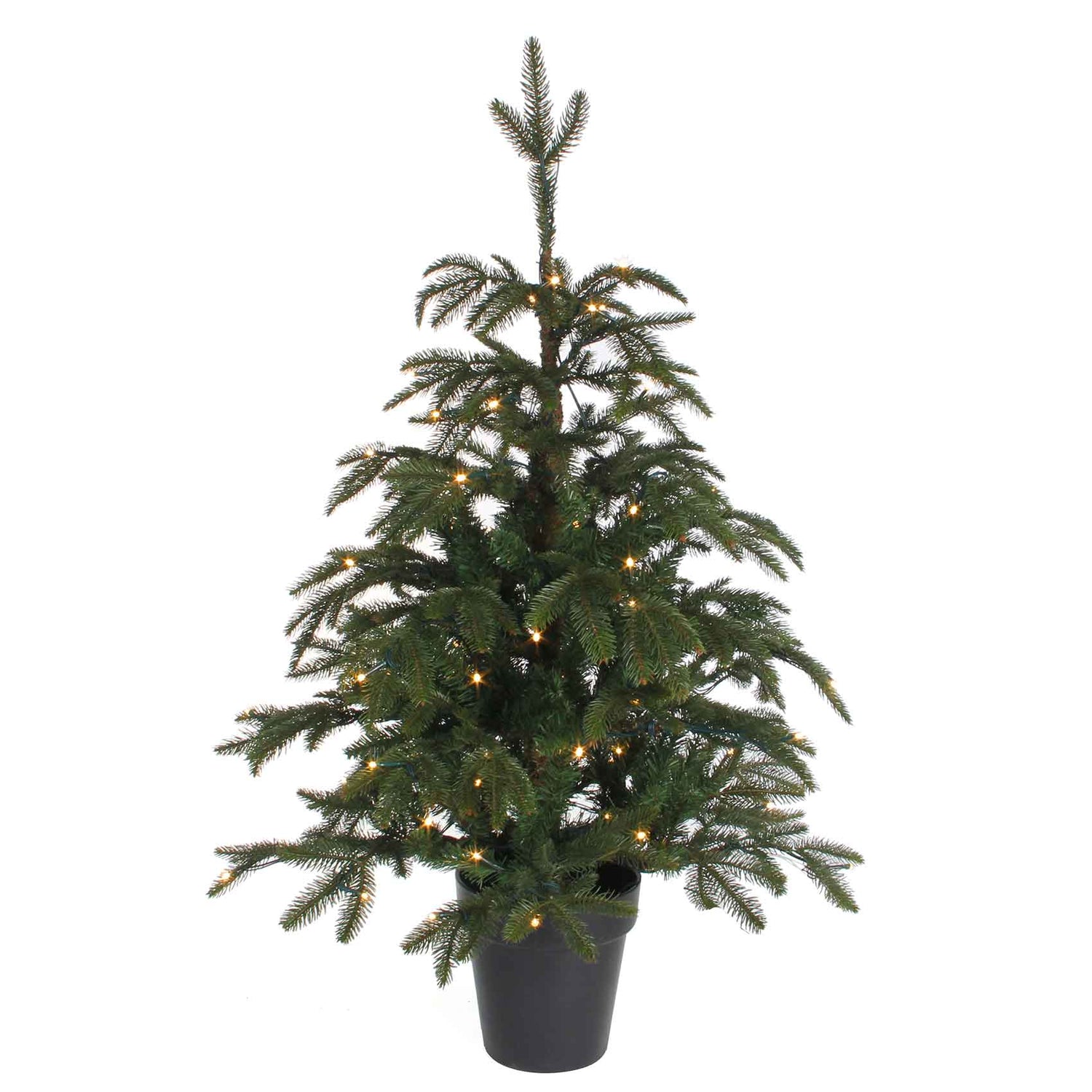 Black box kunstkerstboom led frasier maat in cm: 100 x 76 groen 72l