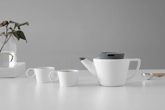 Theepot Porselein|Siliconen|RVS 500 ml Grijs