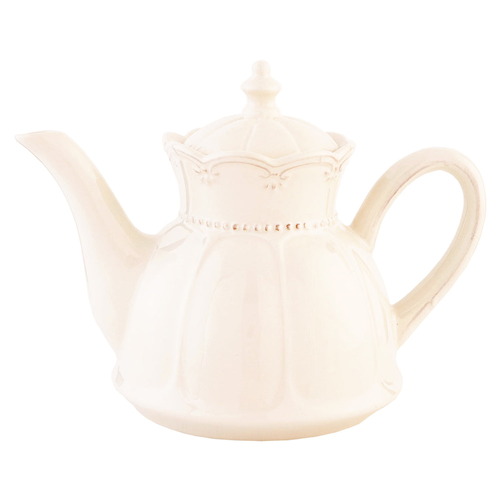 Clayre & Eef Theepot   900 ml Beige Keramiek Rond Theekan