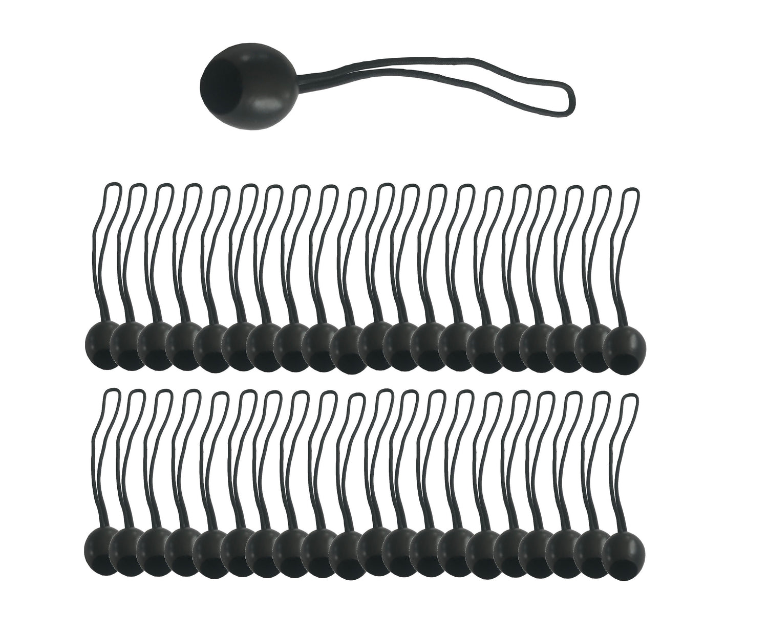 SORARA Elastiek met bungee ball tentspanner 40 stuks Zwart