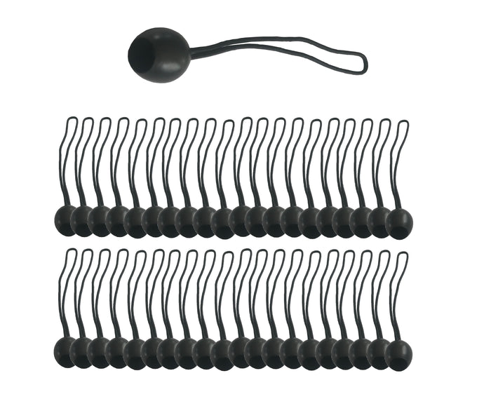 SORARA Elastiek met bungee ball tentspanner 40 stuks Zwart