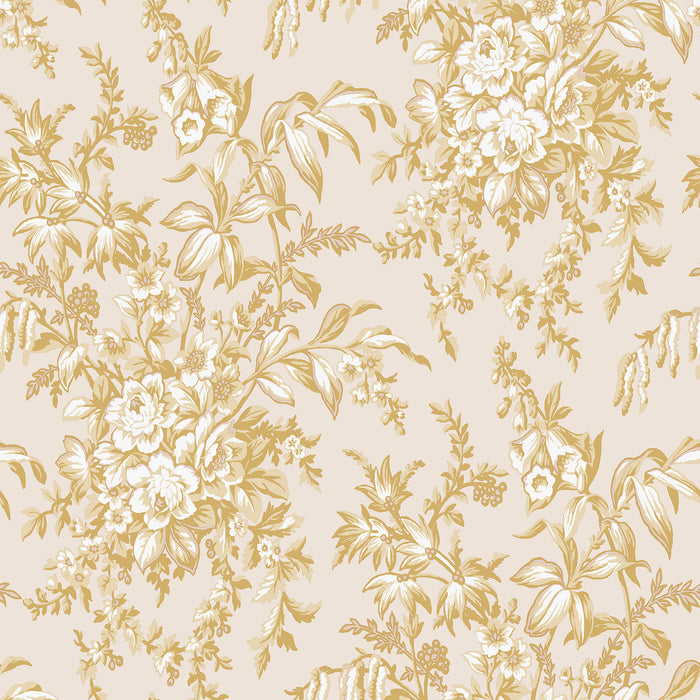 Laura Ashley Picardie Behang - Bloemen - 10mx52cm - Geel