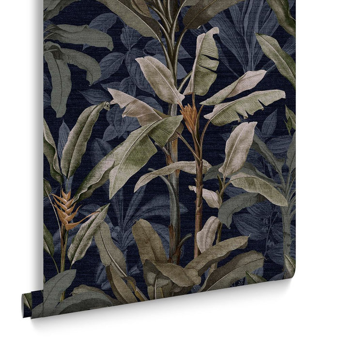 Graham & Brown vliesbehang Borneo Midnight Donkerblauw
