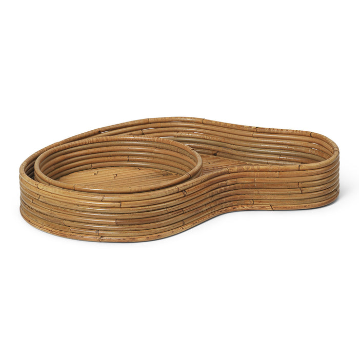 ferm LIVING Isola Dienblad - Set van 2 - Natural Stained