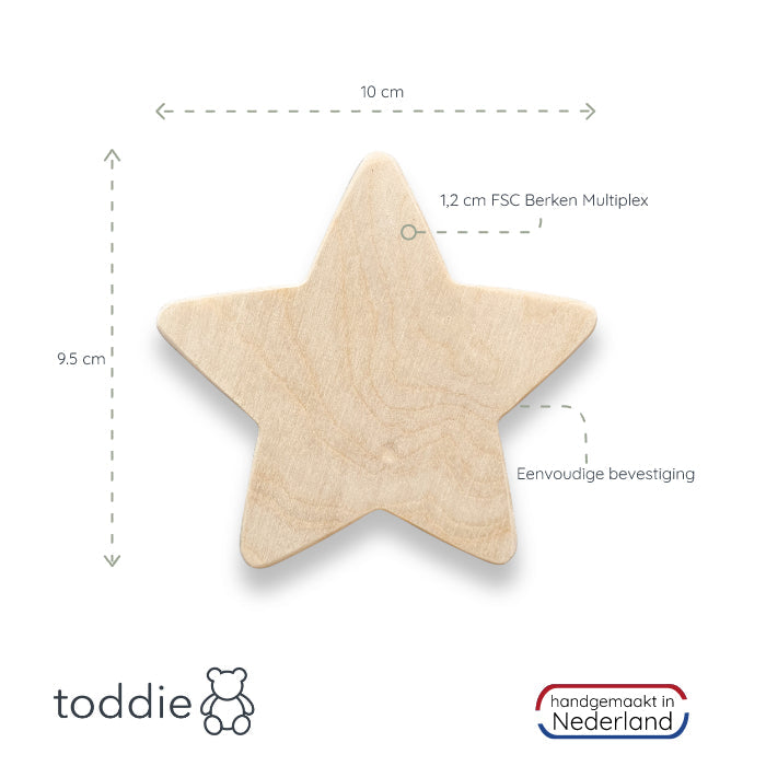 Houten wandhaken kinderkamer | Natuur - blank