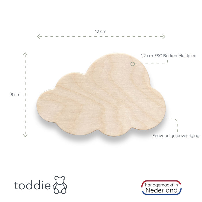 Houten wandhaken kinderkamer | Natuur - blank