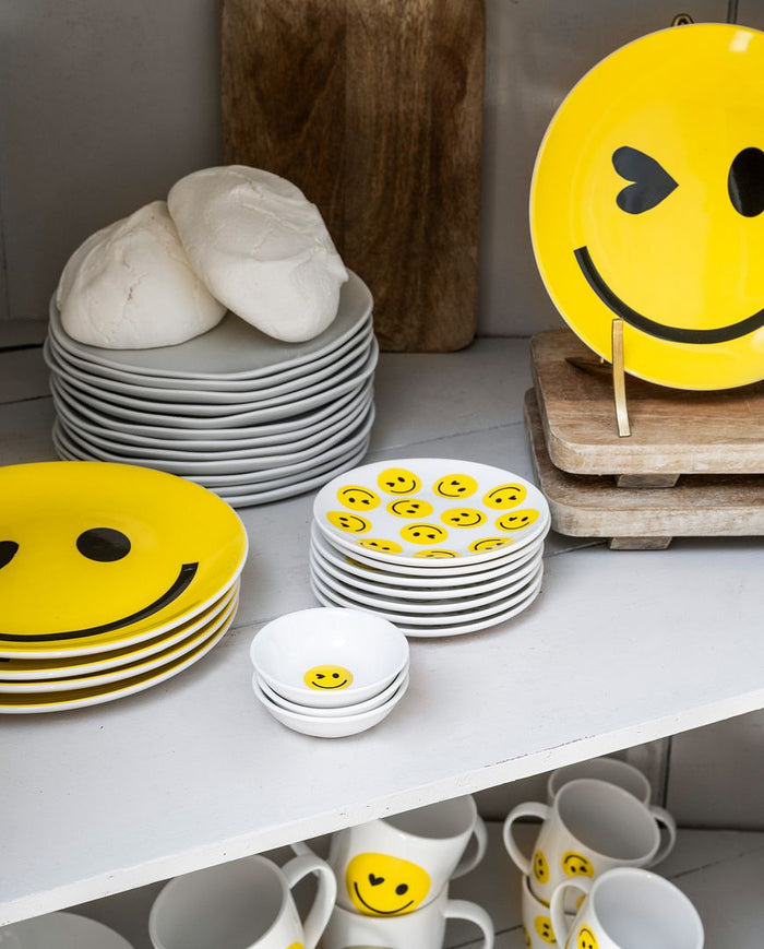 vtwonen Ontbijtbordjes - Smile - Set van 2 - Porselein - Ø 20cm