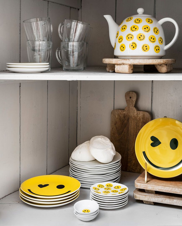 vtwonen Ontbijtbordjes - Smile - Set van 2 - Porselein - Ø 20cm