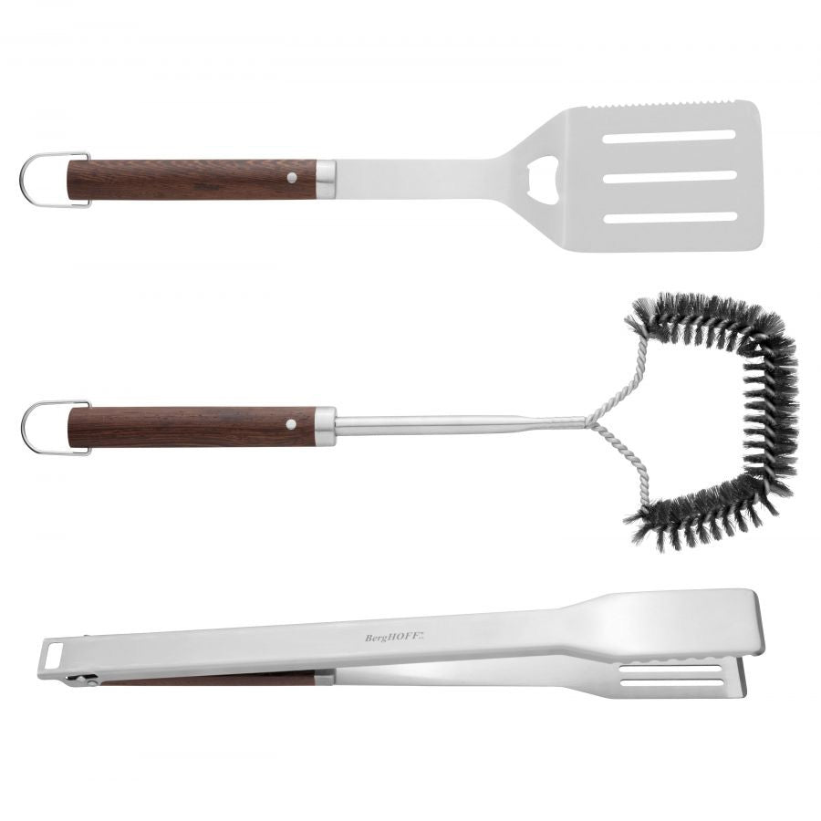 Driedelige barbecueset, Zilver - Hout|Roestvrij staal - BergHOFF|Essen
